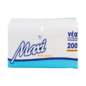 02.15 Χαρτοπετσέτα Μαλ.Λευκή Οικ.Χρ.  28×30 200 Τεμ.